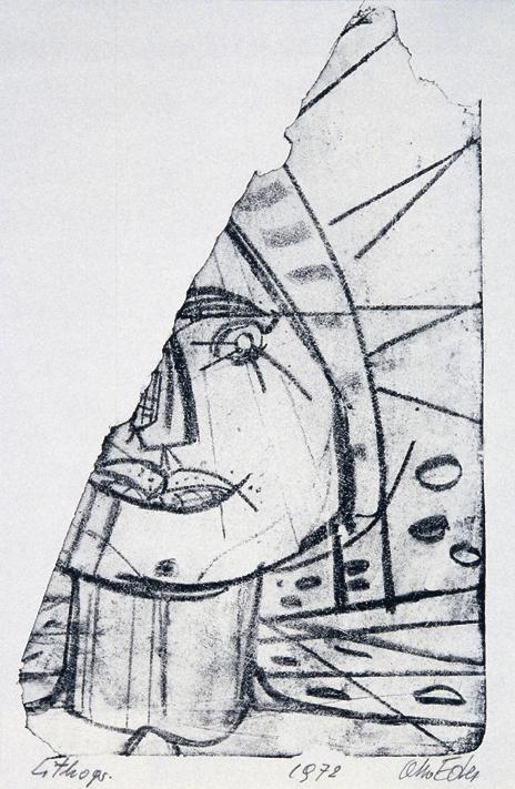 Otto Eder, Fragment eines Kopfes, 1972, Lithographie, 48 x 31,8 cm, Belvedere, Wien, Inv.-Nr. 8 ...