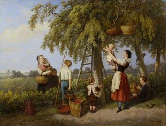 Theodor Hosemann, Die Kirschenernte, 1868, Öl auf Leinwand, 84 x 110 cm, Belvedere, Wien, Inv.- ...