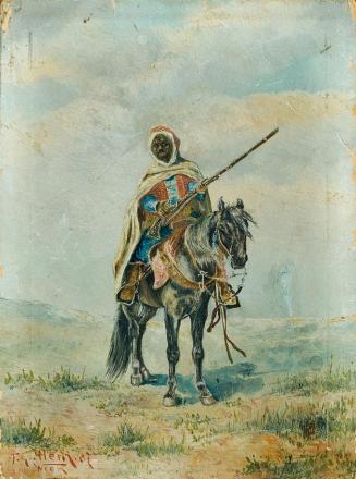 Franz Josef Georg Illem, Beduine zu Pferd, 1887, Öl auf Holz, 15,6 x 11,7 cm, Belvedere, Wien,  ...