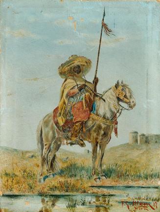 Franz Josef Georg Illem, Mexikaner zu Pferd, 1887, Öl auf Holz, 15,5 x 11,7 cm, Belvedere, Wien ...