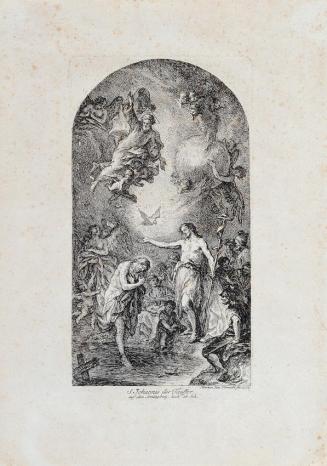 Martin Johann Schmidt, Taufe Christi, 1793, Radierung, 23,5 x 12,2 cm, Belvedere, Wien, Inv.-Nr ...