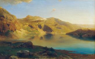 Eduard Peithner von Lichtenfels, Alpensee, undatiert, Öl auf Leinwand, 43 x 68 cm, Belvedere, W ...