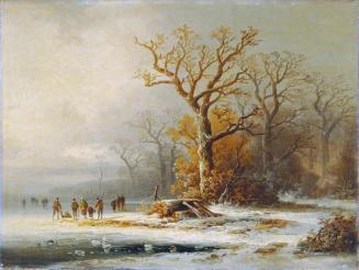 Remigius Adrianus van Haanen, Winterlandschaft, 1853, Öl auf Leinwand, 32 x 42 cm, Legat Melitt ...