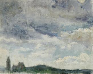 Josef Engelhart, Landschaft mit Blick auf Perchtoldsdorf, undatiert, Öl auf Leinwand auf Karton ...