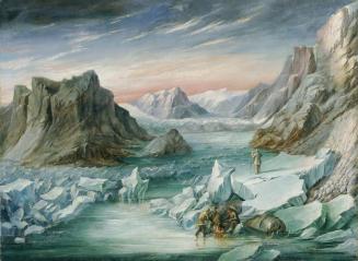 Josef Langl, Deutsche Nordpolexpedition nach Ostgrönland 1869, 1870, Öl auf Leinwand, 88 x 119  ...