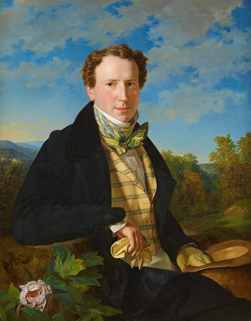 Ferdinand Georg Waldmüller, Selbstporträt in jungen Jahren, 1828, Öl auf Leinwand, 95 × 75 cm,  ...