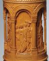 Johann Rint, Deckelpokal mit 6 Szenen aus der Nibelungensage, Detail, Holz, H: 54 cm, H. mit St ...