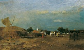 Tina Blau, Landschaft in der Puszta, 1874/1910, Öl auf Leinwand, 26,5 x 44,5 cm, Belvedere, Wie ...