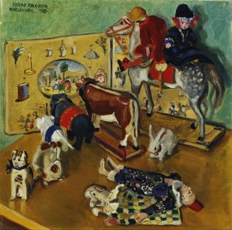 Fanny Harlfinger-Zakucka, Spielzeug, 1918, Öl auf Leinwand, 50 x 50 cm, Belvedere, Wien, Inv.-N ...