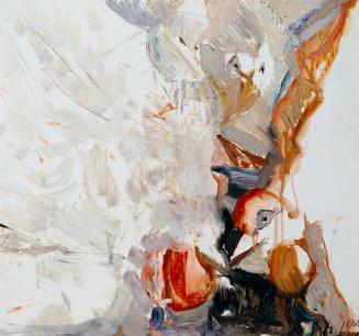 Therese Schütz-Leinfellner, Kleines Hühnerbild, 1960, Öl auf Hartfaserplatte, 43 × 46 cm, Artot ...