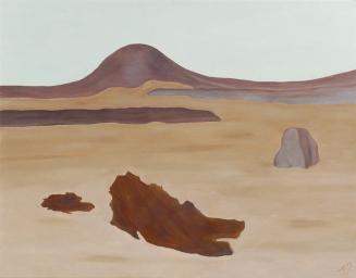 Albert Reuss, Desert Rocks, 1970, Öl auf Leinwand, 71 × 91 cm, Artothek des Bundes, Dauerleihga ...