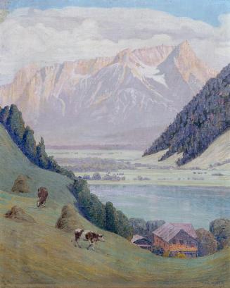 Max Kahrer, Bergsee, 1911, Öl auf Leinwand, 68,5 x 55 cm, Belvedere, Wien, Inv.-Nr. 3789