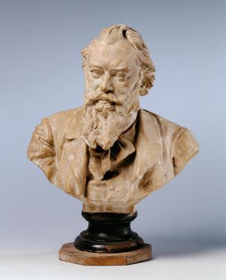 Viktor Oskar Tilgner, Der Komponist Johannes Brahms, Gips, H. inklusive Sockel: 41 cm, Belveder ...