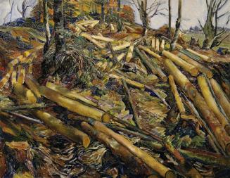 Arthur Brusenbauch, Holzschlag, Anfang 20. Jahrhundert, Öl auf Leinwand, 53 x 67,5 cm, Belveder ...