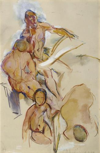 Anton Kolig, Justitia, 1921, Öl auf Papier, 92 x 62 cm, Belvedere, Wien, Inv.-Nr. 2338