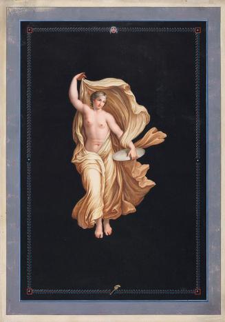 Michelangelo Maestri, Weibliche allegorische Figur, 1800/1820, Gouache auf schwarz grundiertem  ...