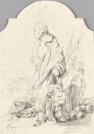 Friedrich Sturm, Allegorie des Krieges und Radetzky, um 1870/1880, Bleistift auf Papier, 19,1 × ...