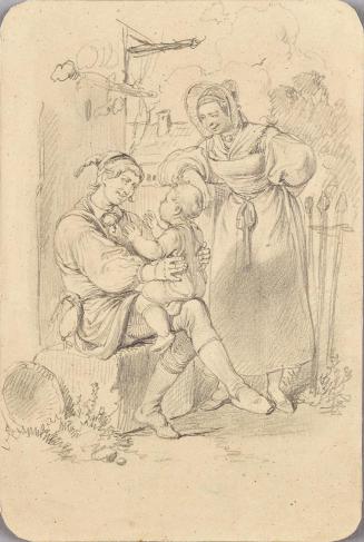 Eduard Ritter, Die glückliche Familie, Bleistift auf Papier, 16,2 × 11 cm, Schenkung Sammlung M ...