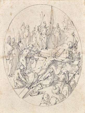 Kreuzigung Christi, 17. Jahrhundert, Tusche, laviert auf Papier, 13,2 × 10 cm, Belvedere, Wien, ...