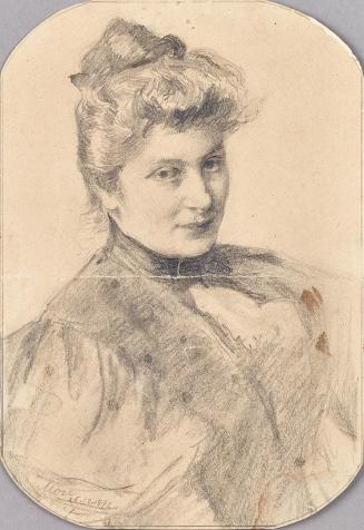 Albert Mosé, Frauenbildnis, 1892, Bleistift auf Papier, 18,1 × 12,2 cm, Belvedere, Wien, Inv.-N ...