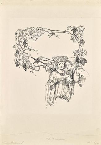 Hans Printz, Kalenderblatt zu "Die lustigen Weiber von Windsor", um 1910, Lichtdruck, 36 × 25,2 ...