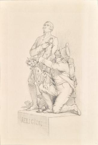 Carl Joseph Geiger, Allegorie der Religion, um 1830, Bleistift auf Papier, 29,7 × 20 cm, Belved ...