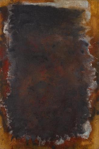 Rudolf Goessl, Dunkel überstrahlt, 1996, Öl auf Jute, ungerahmt: 150 × 110 × 4 cm, Belvedere, W ...